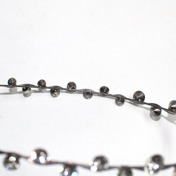 Clear Rhinestone Silvertone Hair Head Piece Band Decoration Trim Wedding Pageant - Picture 11 of 12